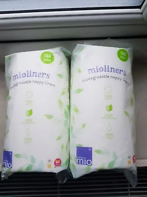 £12 • Buy X2 Bambino Mio 160 Mioliners Biodegradable Nappy Liners (320) 100% Natural