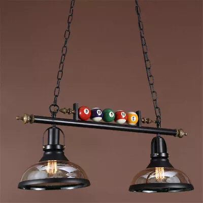 Industrial Billiard Pendant Light Glass Shade Island Ceiling Lamp Chandelier • $139