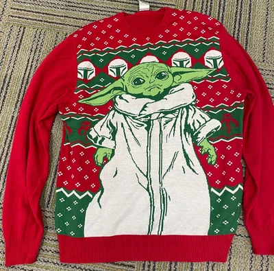 $9.99 • Buy Star Wars Mandalorian Ugly Christmas Sweater Baby Yoda XXL
