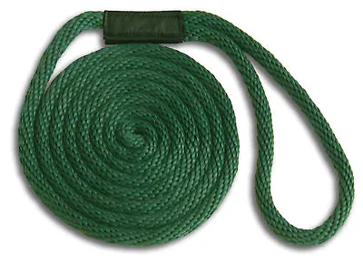 5/8  X 20' Solid Braid Nylon Dock Lines - Forest Green - Made In USA • $30.99