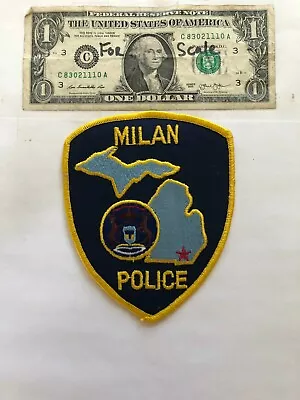  Milan Michigan Police Patch Un-sewn Great Condition   • $10.75