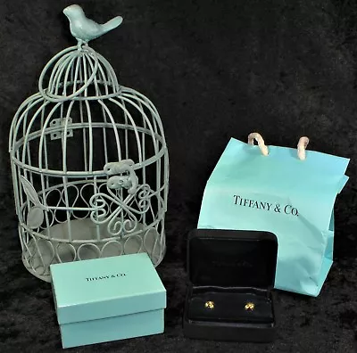 $1049.96 • Buy Tiffany 18K Gold Signature Criss Cross X Earrings Studs Pierced Valentines - EUC