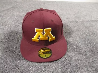 Minnesota Gophers Baseball Hat Cap Adult 7 Red New Era 59fifty Fitted Mens Wool • $18.88