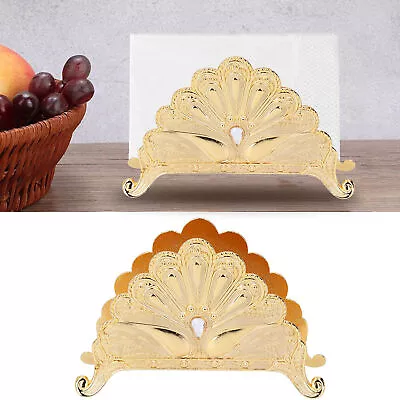 Retro Serviette Holder Table Napkin Rack Tissue Dispenser Ornaments(Gold) REL • £13.74