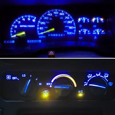 14 Royal Blue LED Kit For 1992-1999 Chevrolet Trucks Gauge Cluster & AC Controls • $14.95