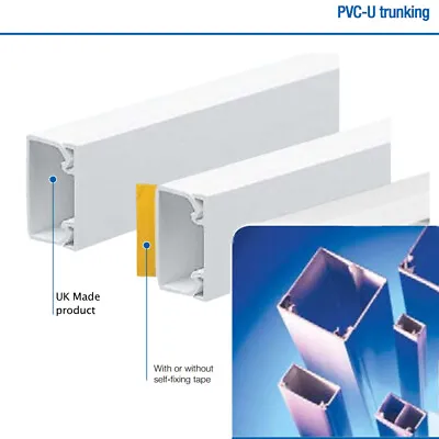 ⭐️ Electrical Cable Trunking Wire Channel Plastic Cover White TV/SAT PVC-1 Meter • £9.97