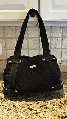 Vera Bradley Microfiber Traveler Tote Bag Black Quilted Large - 15  • $22