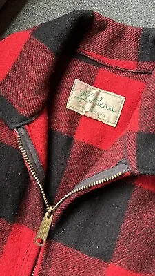 Vintage 1950s 60s L.L. Bean Wool Mackinaw Jacket MINT Size M 40 Talon NR • $100