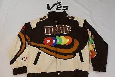 Men's NASCAR Racing Elliott Sadler #38 M&M's Black Nylon Windbreaker Jacket Sz L • $60