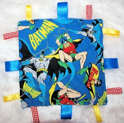 Baby Taggie | Taggy | Soft Toy | Sensory Blanket | Minky Gift | Batman & Robin • $14.50