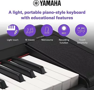 Yamaha 61-Key Piaggero Ultra-Portable Digital Piano Black (NP15B) • $304.18