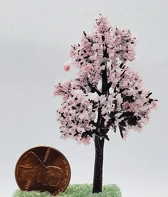 Dollhouse Miniature Handmade 2  Pink Japanese Cherry Tree -- 1:48 / O / HO Scale • $5