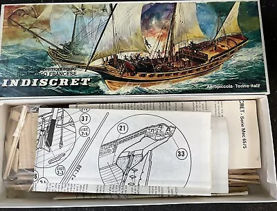 Aeropiccila Xebec Indiscret Boat Sail Ship 1:60 Scale Wood Model Kit Italy • $399.95