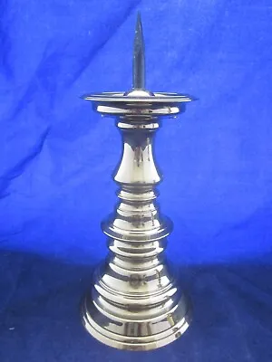 VIRGINIA METALCRAFTERS Brass Candlestick Candle Holder Spike Pricket 10  7.5  EX • $39.95