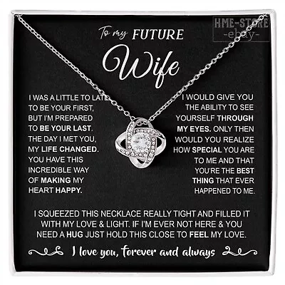 Gifts For My Future Wife Necklace Love Knot Pendant Fiancee I Love You Forever • $44.95