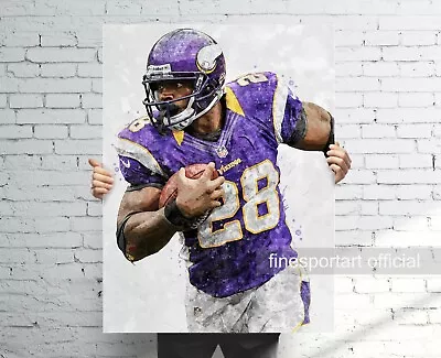 Adrian Peterson Minnesota Vikings Poster Canvas Football PrintSport Wall Art • $70.15