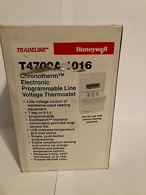 $85 • Buy HoneyWell Chronotherm Electronic Programmable Line Voltage Thermostat