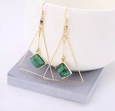 Malachite Triangle Earrings New With Tags First Class Shipping • $4.95