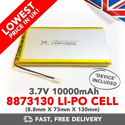 3.7V 10000mAh Li-Po Battery (8873130) Rechargeable High Capacity Tablet + Device • £12.99