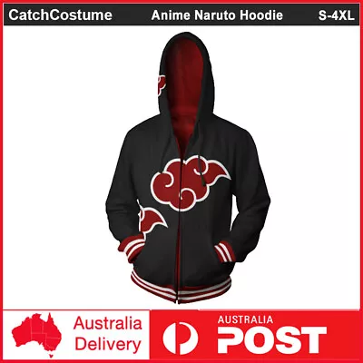 Naruto Akatsuki Hoodie Cosplay Costume Hooded Sweatshirt Zipper Jacket Coat • $38.99