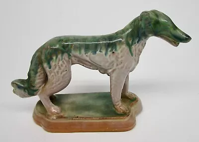 Vintage Greyhound Whippet Dog Figurine Statue Ceramic Japan Green Brown • $19.99