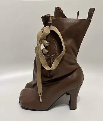 Vtg Vivienne Westwood Brown Leather Paw Boots Uk4 • $385