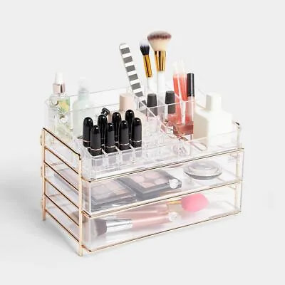 Cosmetic Organiser 3 Tier Acrylic Make Up Beauty Drawer Jewellery Holder • £17.99