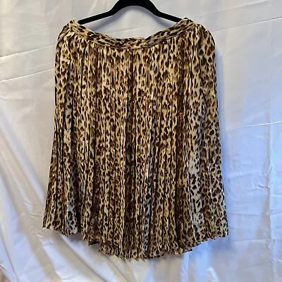 J Crew Leopard Pleated Skirt Size 12 • $25