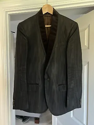 Genuine Dolce And Gabbana D&G Mens Evening Jacket Dark Brown Size 36/38 Small • £175