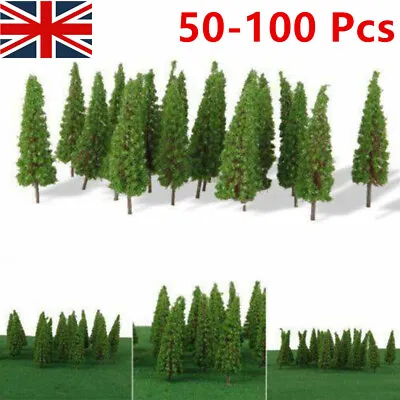 100x HO OO Scale Trees Model Train Railroad Wargame Diorama Scenery Landscape UK • £7.63