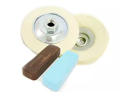 £19.13 • Buy ANGLE GRINDER POLISHING KIT 43  Blue And Brown Compound For Polishing Aluminium