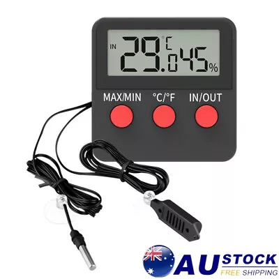 Digital Thermometer Hygrometer Humidity Meters W/ Probe For Egg Incubator AU • $23.50