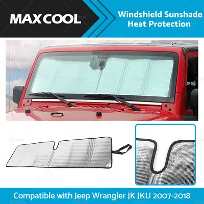 Windshield Sunshade Heat Protection Suitable For Jeep Wrangler JK JKU 2007-2018 • $20.59