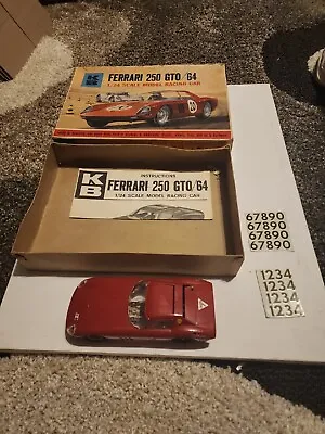 K&B 1/24 SCALE VINTAGE ORIGINAL 1965 FERRARI 250 GTO SLOT CAR KIT BUILT In Box • $69.99