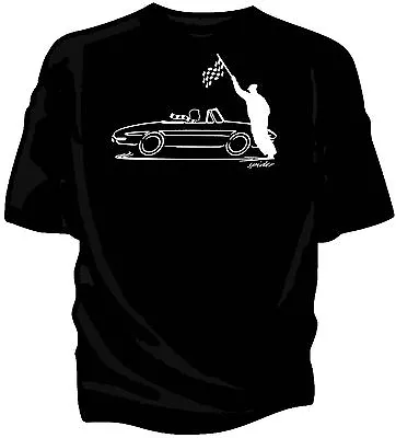 £12.99 • Buy 'Original Sketch' Chequered Flag Retro T-shirt  Classic Alfa Romeo Duetto Spider