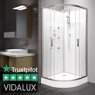 Vidalux 800 X 800 Shower Cabin White SS78 Fast Build Enclosure No Leaks • £519