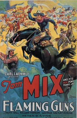 $6.49 • Buy Flaming Guns Tom Mix 1932 Cult Western Movie Poster Print