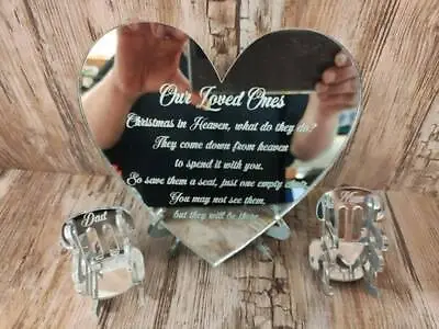 Loved Ones In Heaven Christmas Heart Xmas Memory Table Top Plaque Centrepiece • £43.99
