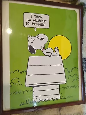 Vintage C. 1958 Snoopy  Wall Poster Hallmark I Think I'm Allergic To...  • $70