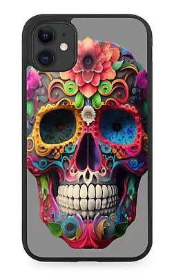 Mexican Sugar Skull Rubber Phone Case Sugarskull Floral Flowers Colourful AG28 • £15.90