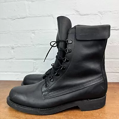 ADDISON SHOE COMPANY 2001 Black Leather Military Zip-up Boots SP0100-02 Sz. 11.5 • $48.99