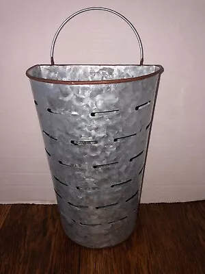 Vintage Industrial Look Wall Pocket Metal Basket • $8.99