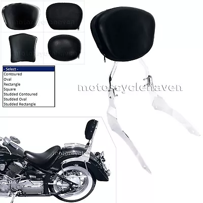 $129 • Buy Passenger Chrome Backrest Pad Sissy Bar For 1999-up Yamaha V Star 1100 XVS1100
