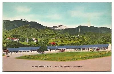 Vintage Manitou Springs CO Postcard Silver Saddle Motel Linen Unposted • $4.65