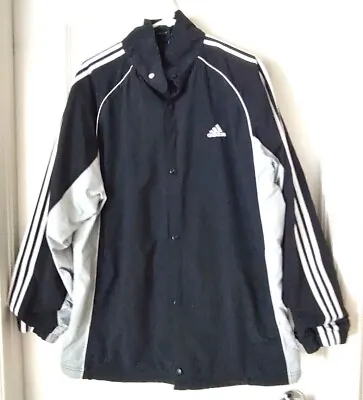 Adidas Windbreaker Men's L Embroidered  Button Up Only Black Jacket • $10
