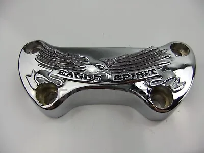 New Chrome 1  Handlebar Riser Top Clamp 'EAGLE SPIRIT' Harley Davidson 1974-2021 • £14.99