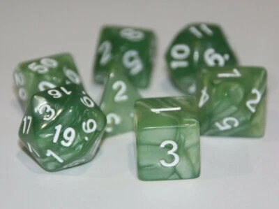 $8.97 • Buy Dice 7 Piece Set Pale Green Pearl Polyhedral D & D Pathfinder Dungeons & Dragons