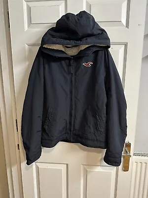 £0.99 • Buy Navy Unisex Fleece Lined Hollister Coat Jacket - Size XL