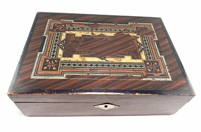 £6 • Buy Vintage Tatty Art Deco Wooden Box Jewellery Trinkets
