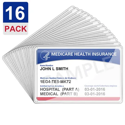 Medicare Card Holder Protector Sleeves Clear PVC For Credit Card Business Card • $6.99